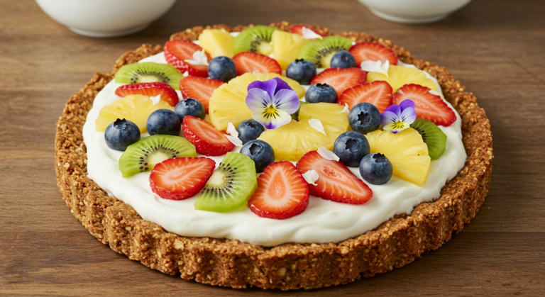 Healthy Easter Egg Fruit Pizza Cookie