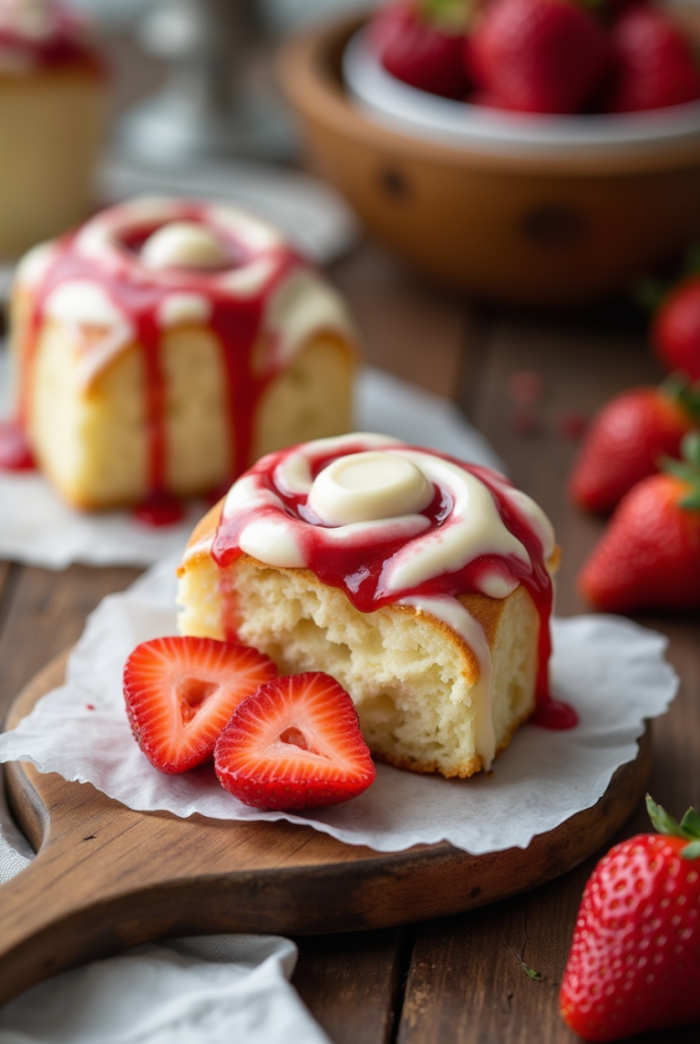 Strawberry Cheesecake Cinnabon Rolls