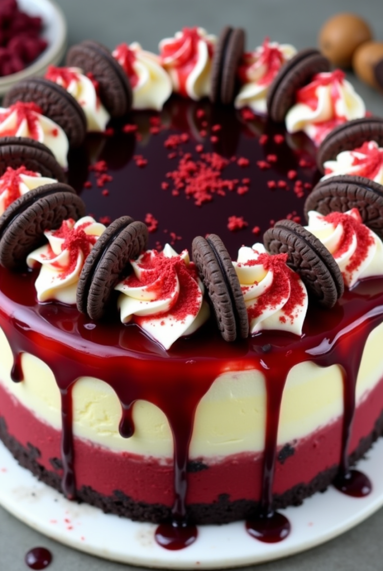 Red Velvet Oreo Cheesecake