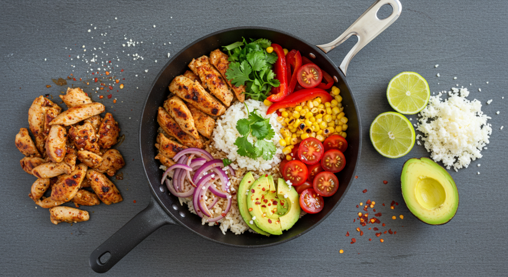 Street Corn Chicken Rice Bowl