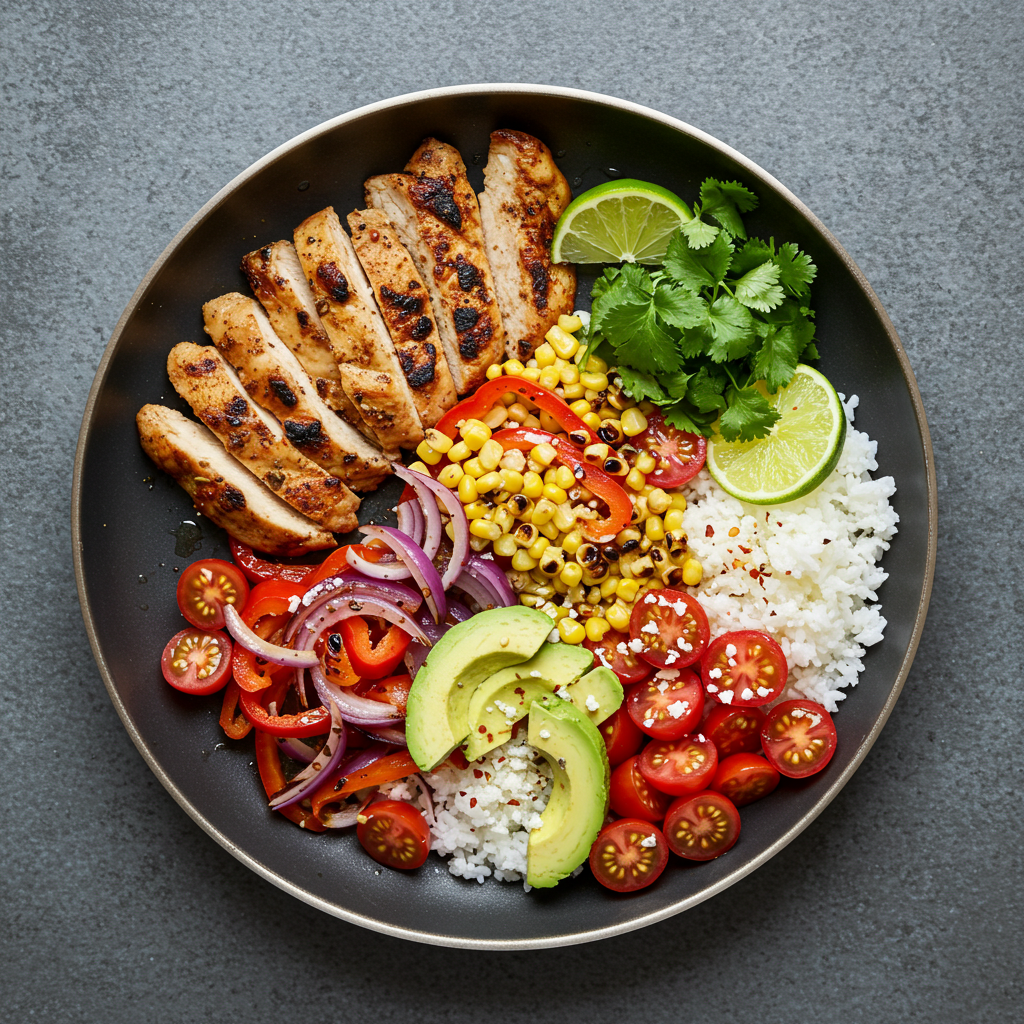 Street Corn Chicken Rice Bowl