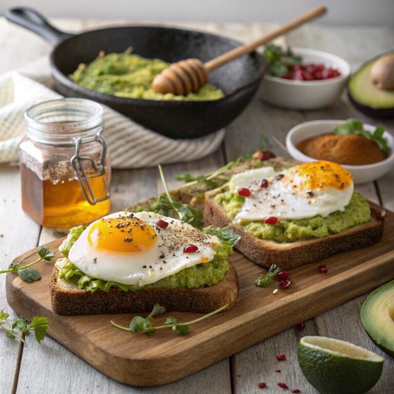 Avocado Honey Toast with Eggs