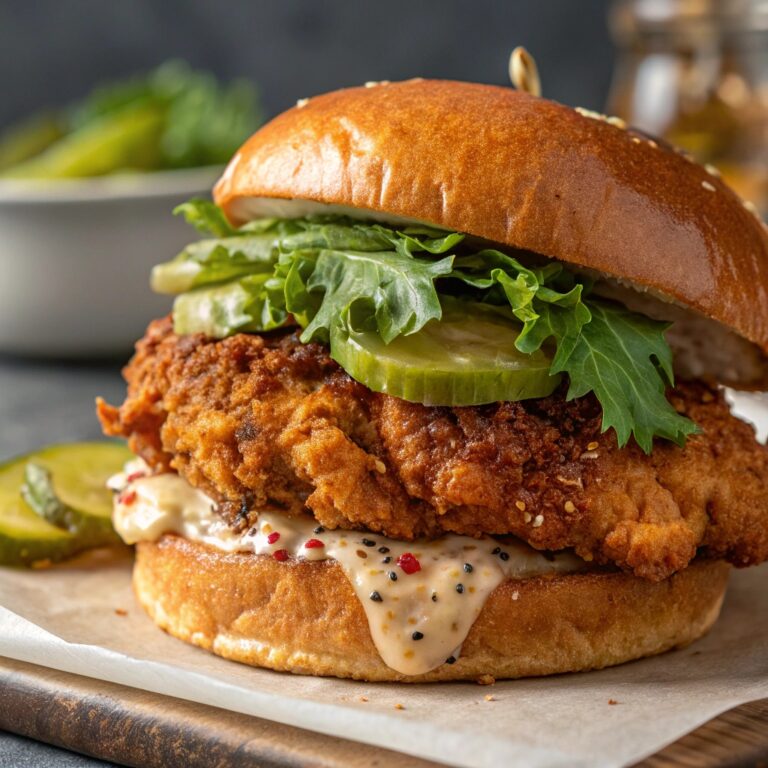 Pickle Brined Fried Chicken Sandwich