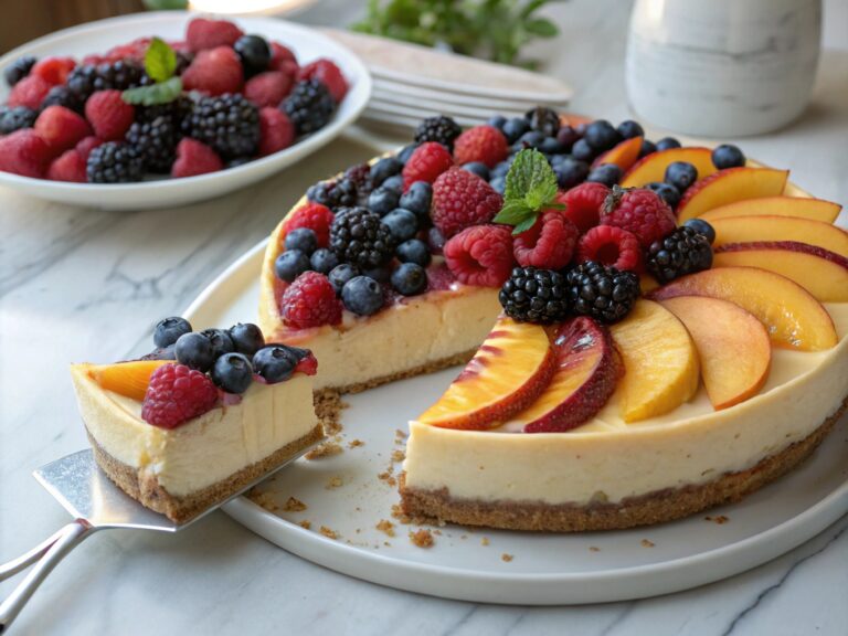 Berry and Peach Cheesecake