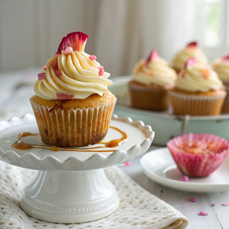 Rhubarb Honey Cupcakes
