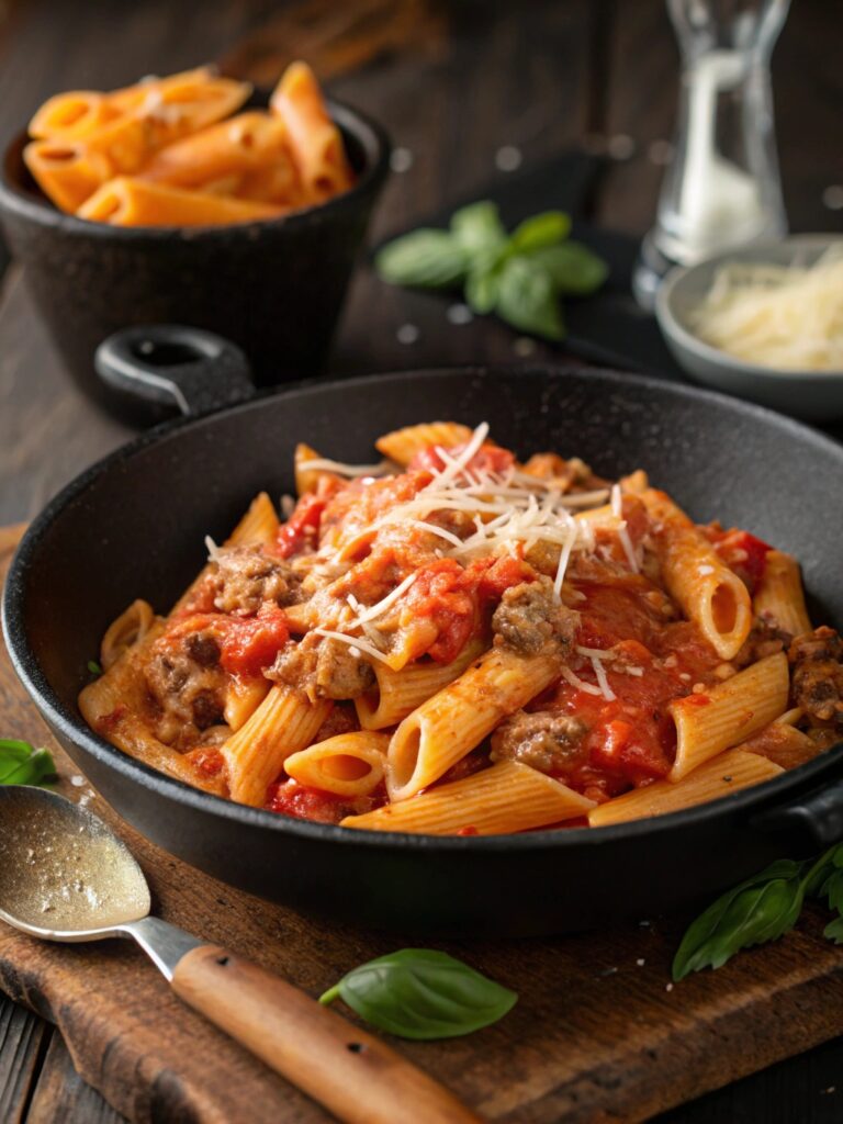 Creamy Tomato Beef Pasta