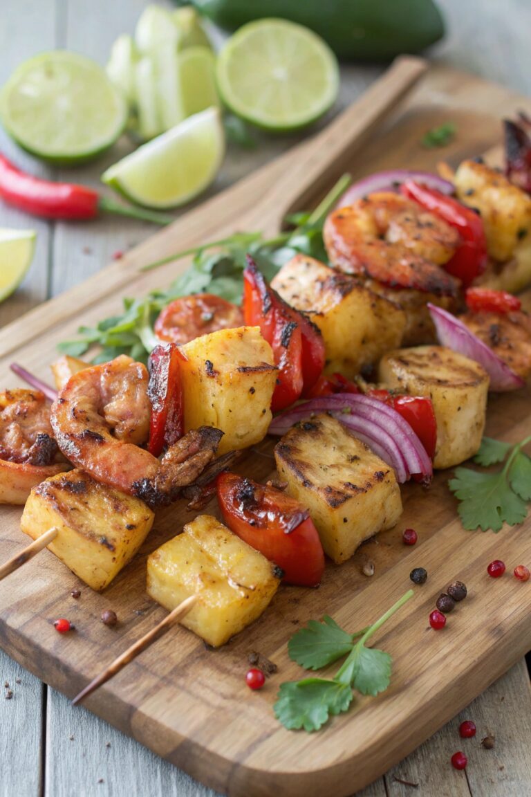 Grilled Jerk Shrimp and Pineapple Skewers