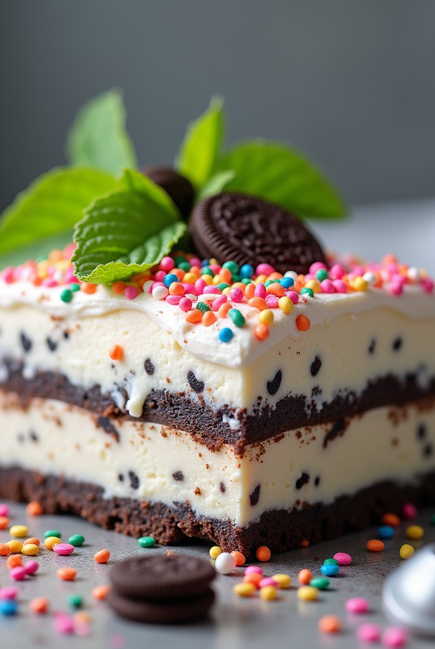 No-Bake Funfetti Oreo Icebox Cake