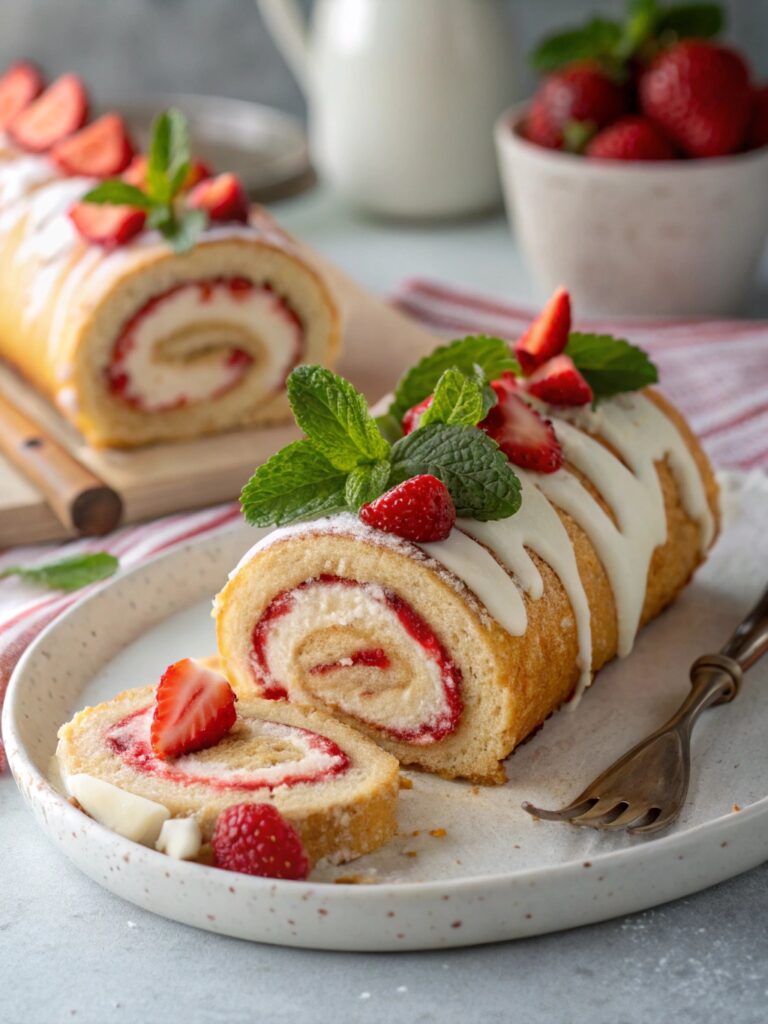Strawberry Shortcake Cheesecake Rolls