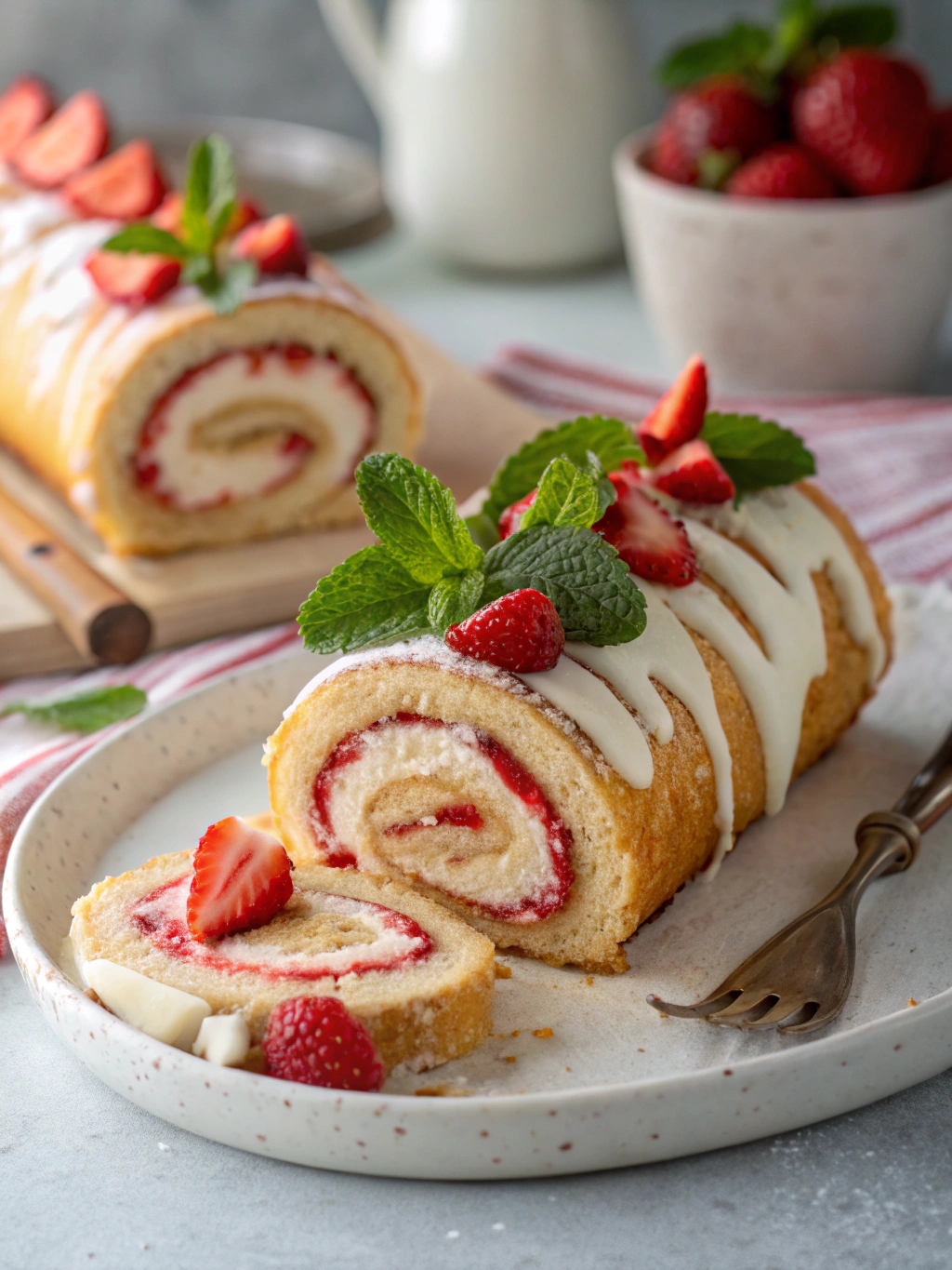 Strawberry Shortcake Cheesecake Rolls