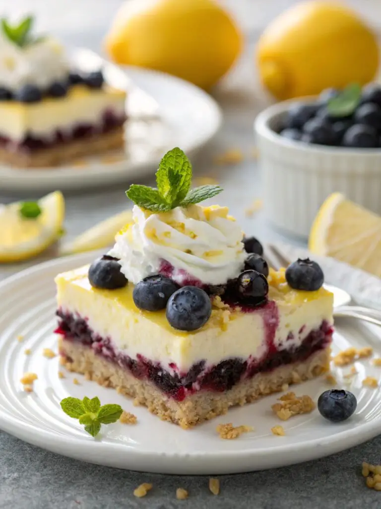 No Bake Lemon Blueberry Dessert