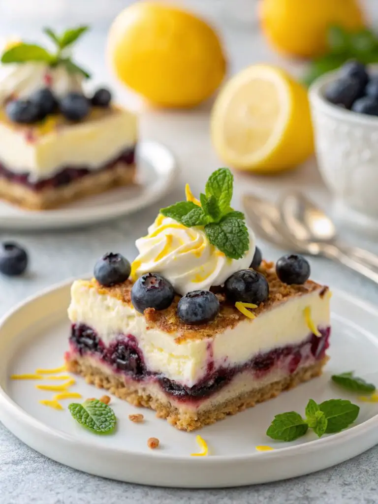 No Bake Lemon Blueberry Dessert