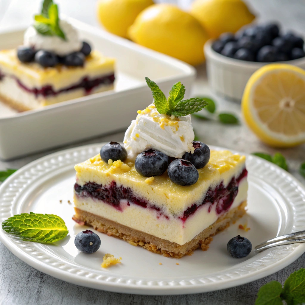 No Bake Lemon Blueberry Dessert