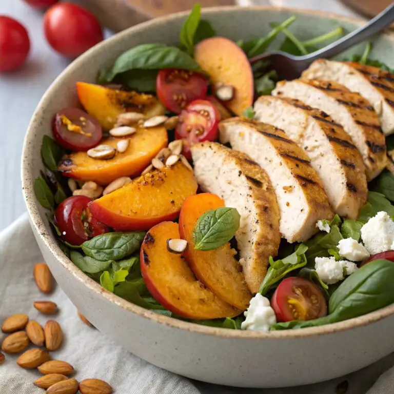 Grilled Peach and Chicken Salad