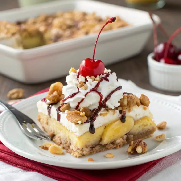 No Bake Banana Split Cake