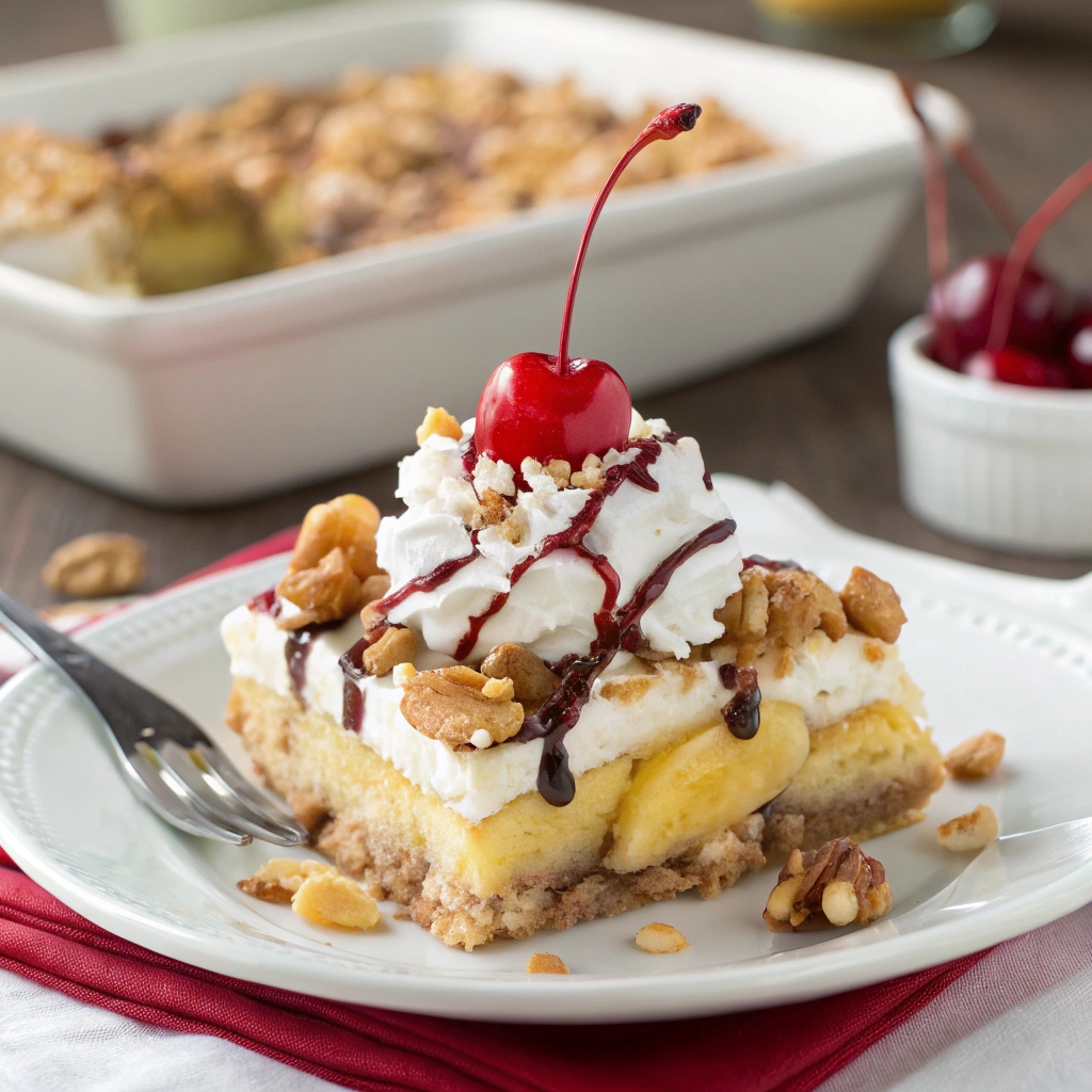 No Bake Banana Split Cake: 5 Easy Steps to Make Dessert Magic