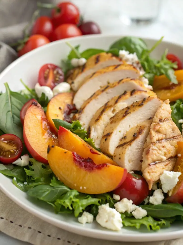 Grilled Peach and Chicken Salad