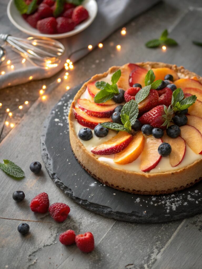 Berry Peach Cheesecake