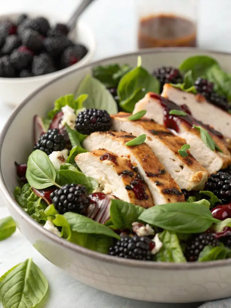 Blackberry Basil Grilled Chicken Salad