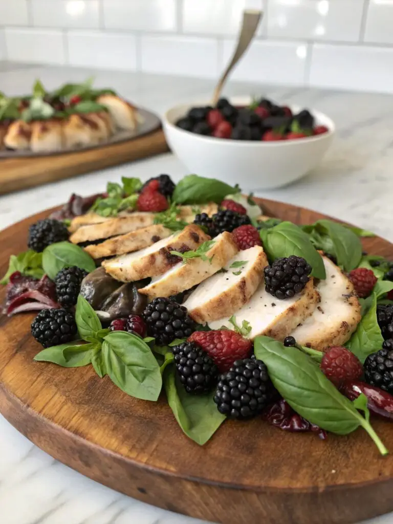Blackberry Basil Grilled Chicken Salad