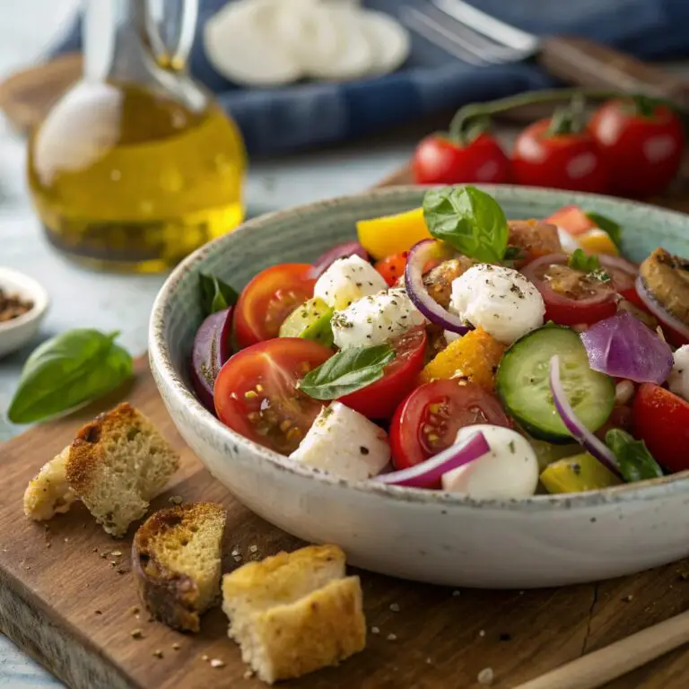Panzanella Salad with Mozzarella