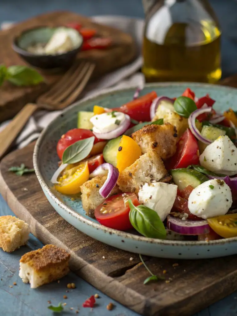 Panzanella Salad with Mozzarella