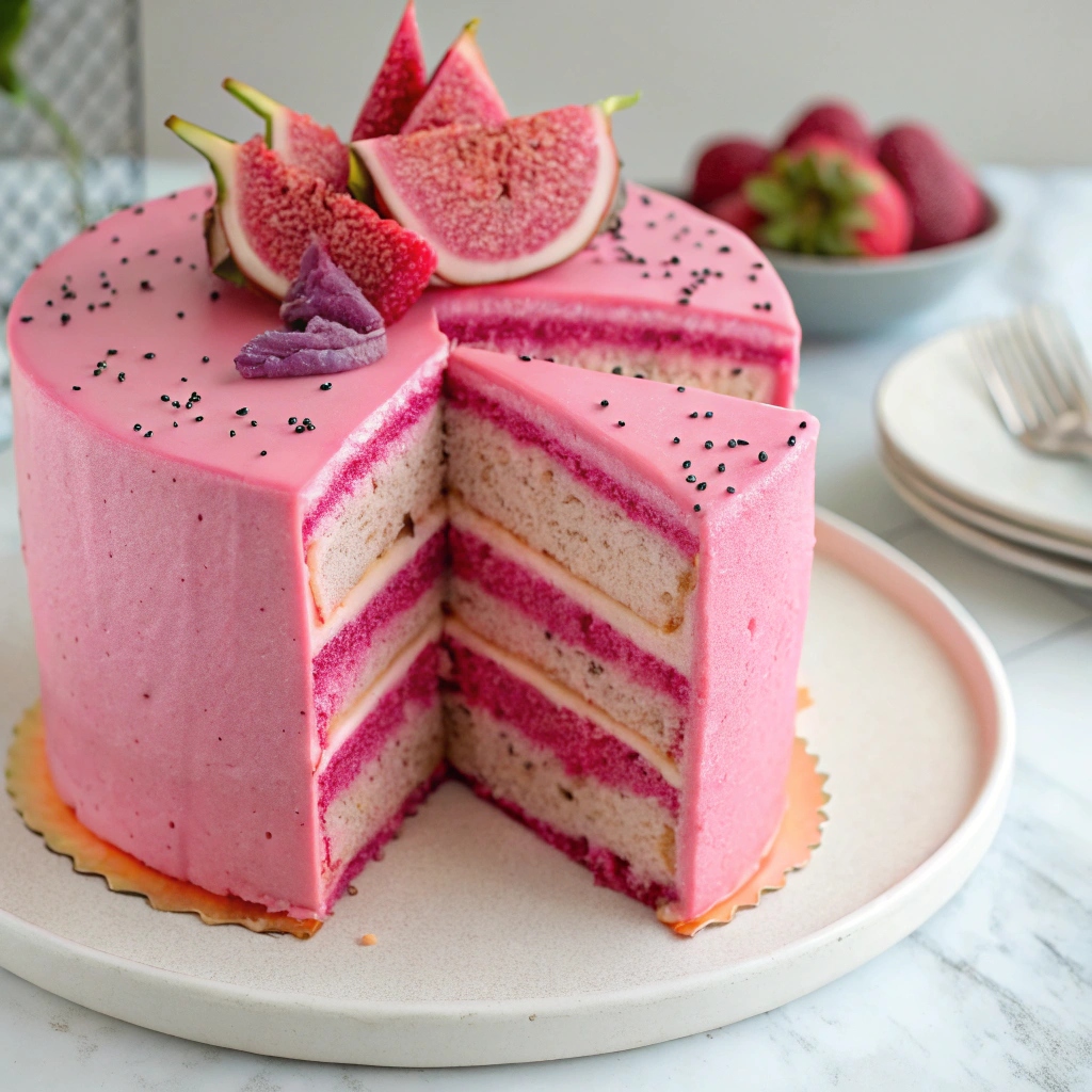 Pink Dragon Fruit Cake