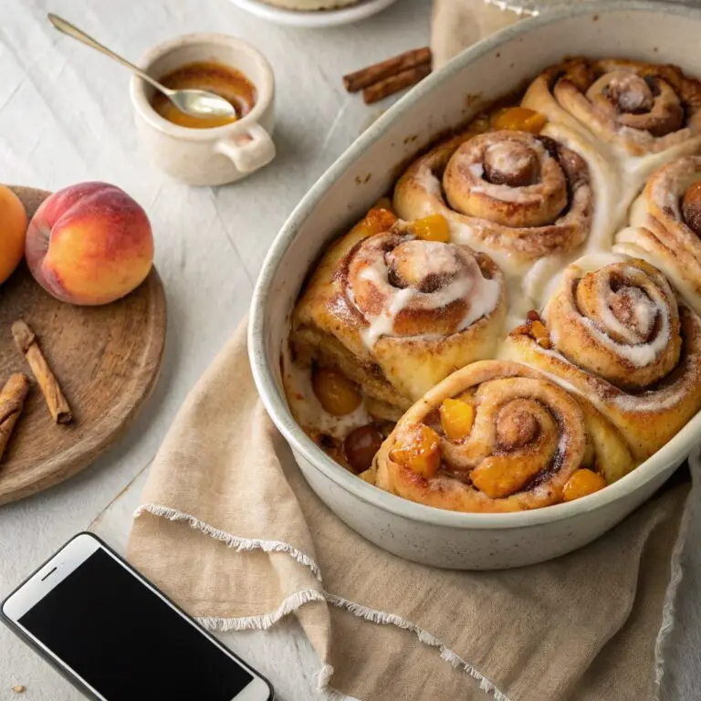 Peach Cobbler Cinnamon Rolls