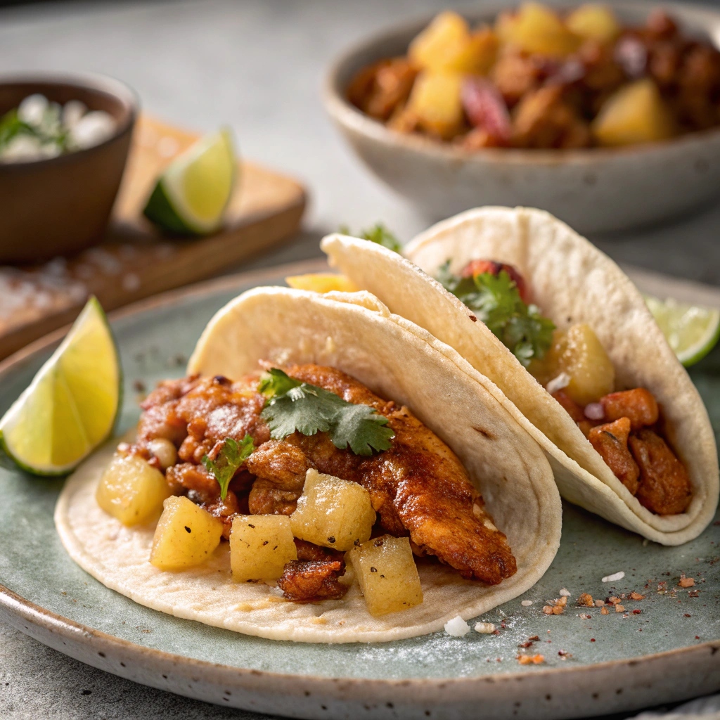 Chipotle Pineapple Chicken Tacos