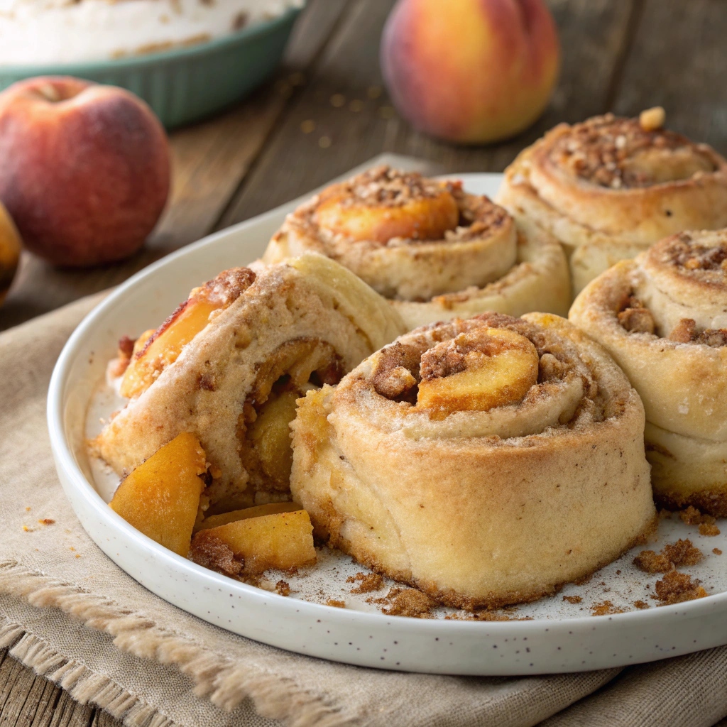 Peach Cobbler Cinnamon Rolls
