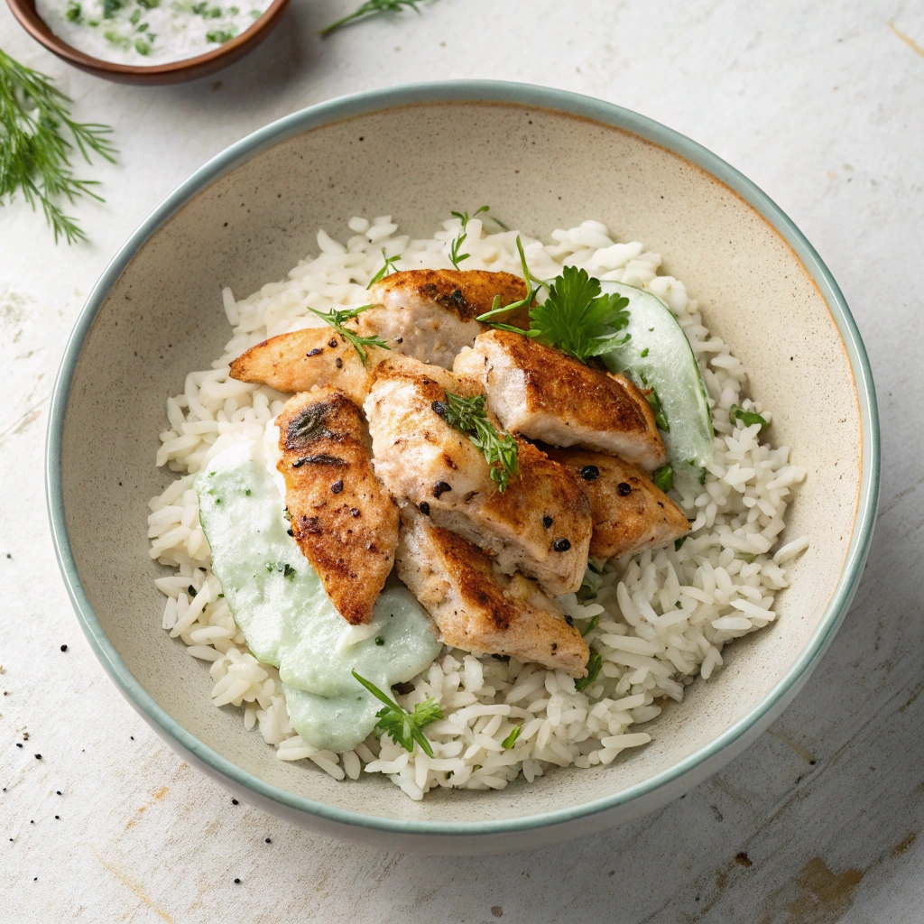 Dump-and-Bake Chicken Tzatziki with Rice: 5 Easy Steps