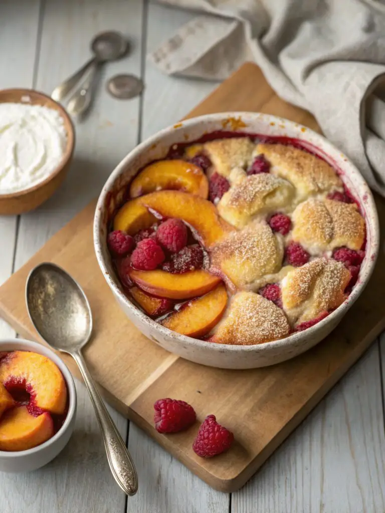 Peach Raspberry Cobbler