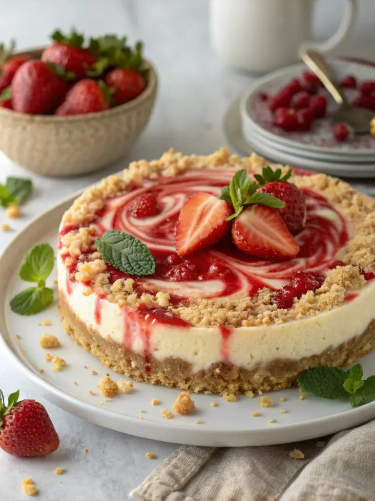 Strawberry Crunch Cheesecake