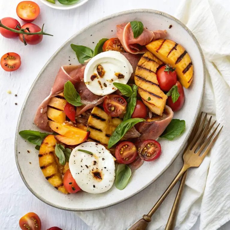 Grilled Nectarine Burrata Prosciutto Salad
