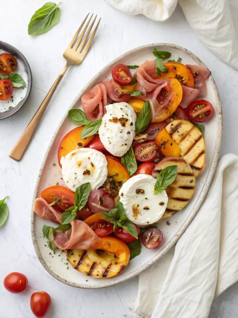 Grilled Nectarine Burrata Prosciutto Salad