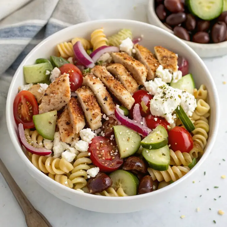 Mediterranean Chicken Pasta Salad