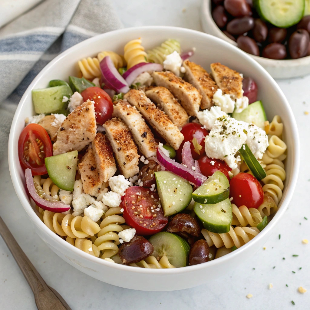 Mediterranean Chicken Pasta Salad