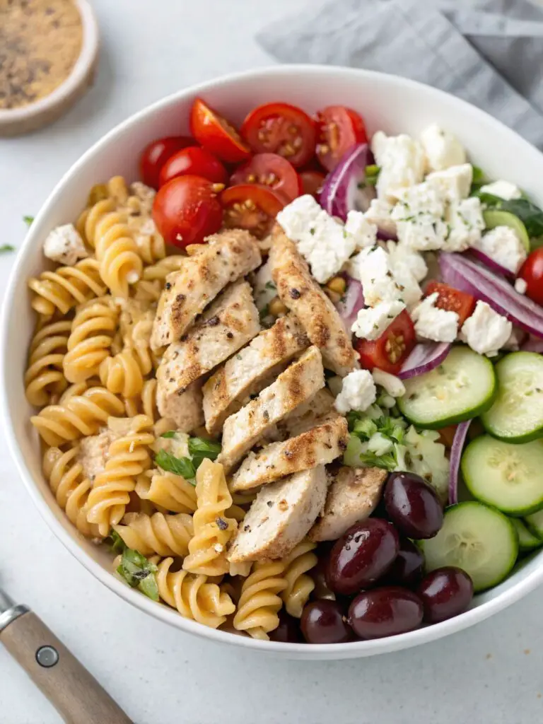 Mediterranean Chicken Pasta Salad