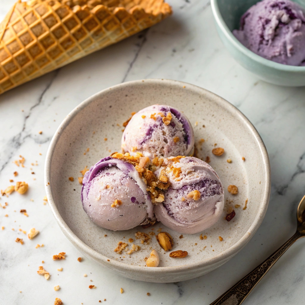 No Churn Ube Ice Cream