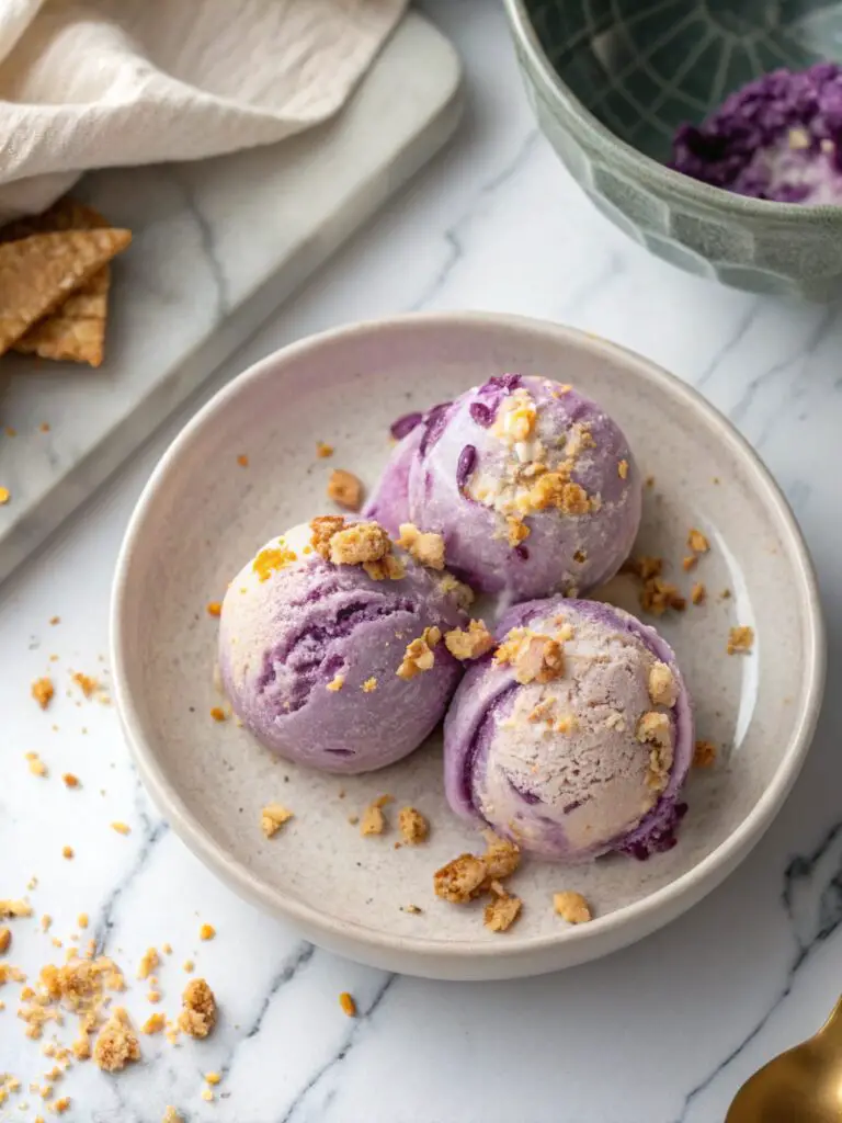 No Churn Ube Ice Cream