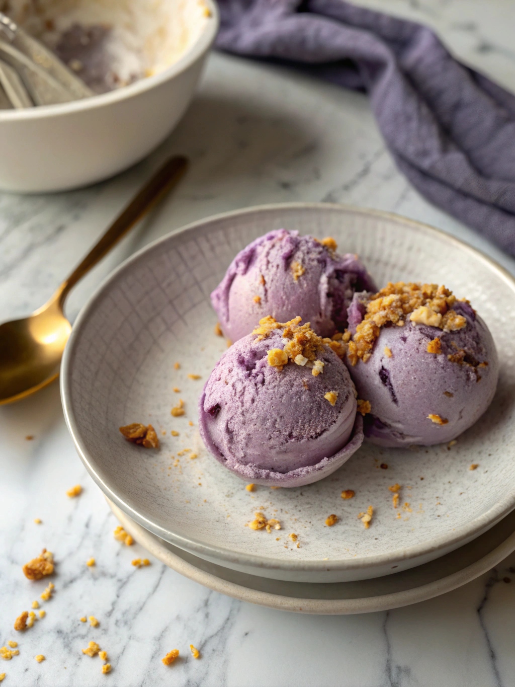No Churn Ube Ice Cream