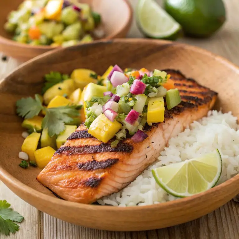 Grilled Salmon with Mango Salsa