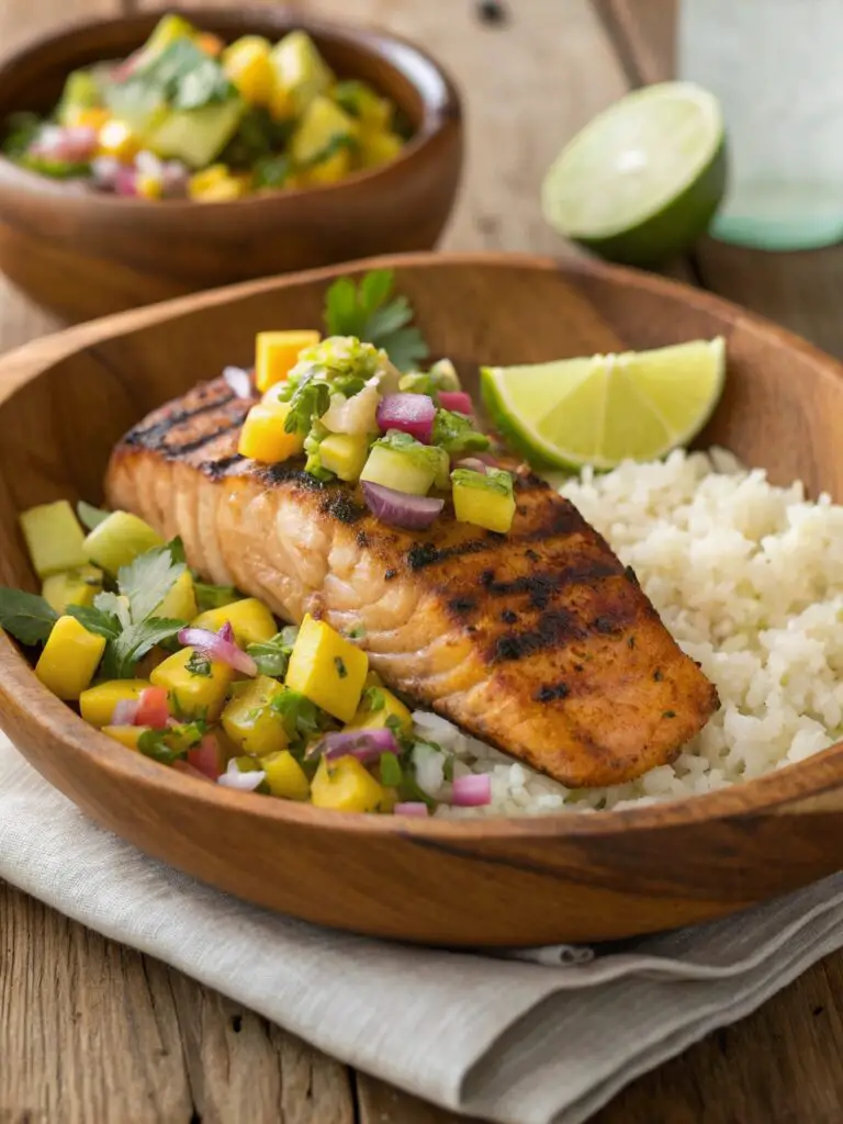 Grilled Salmon with Mango Salsa