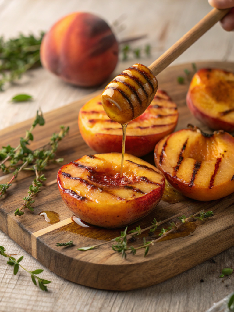 Baked peaches