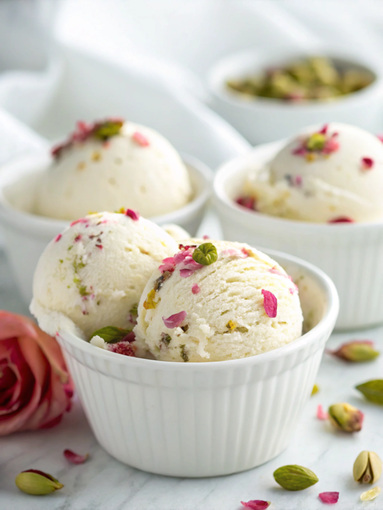 Rose Pistachio Cheesecake Ice Cream