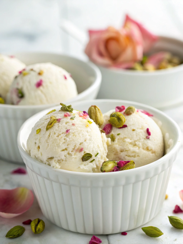 Rose Pistachio Cheesecake Ice Cream