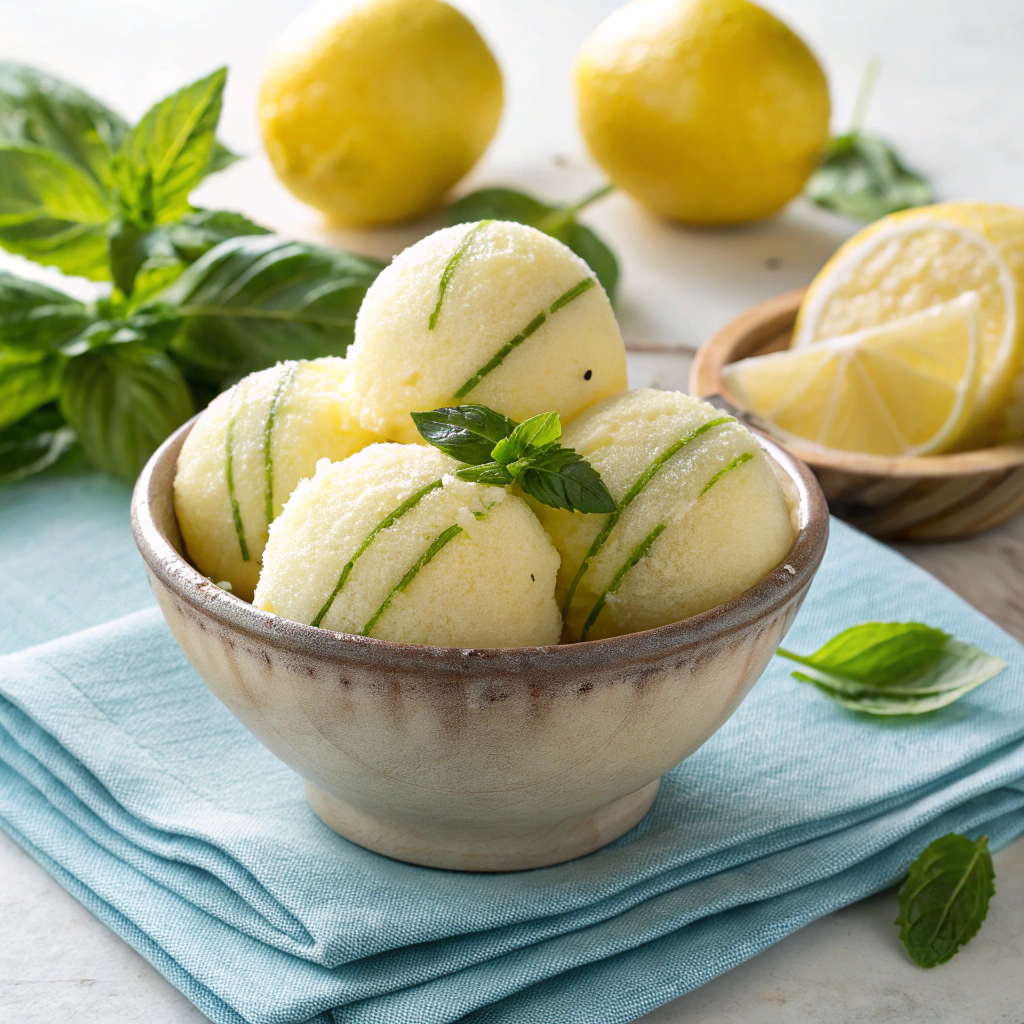 Lemon Basil Sorbet