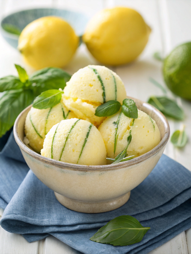 Lemon Basil Sorbet