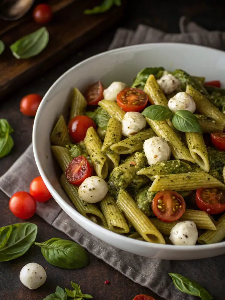 Creamy Pesto Caprese Pasta