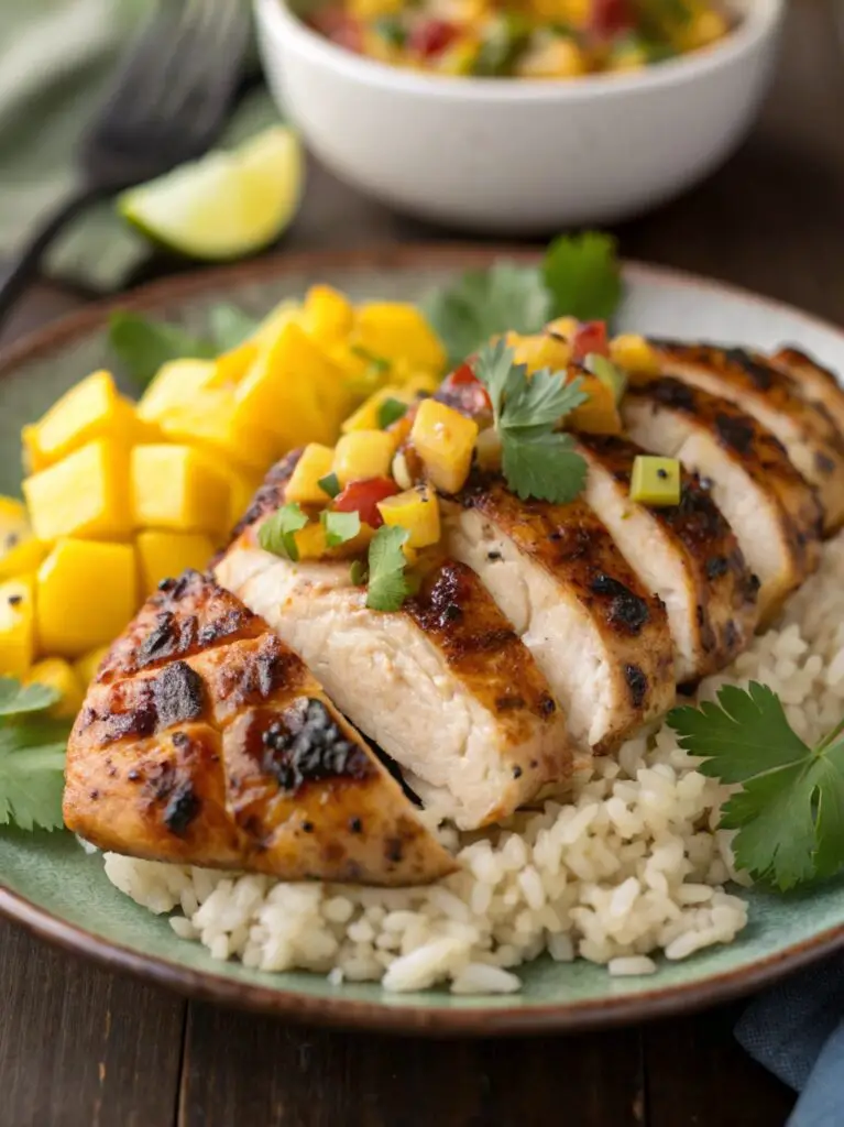 Honey Lime Chicken with Mango Salsa